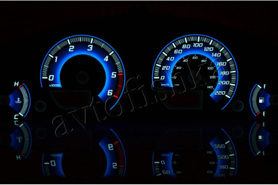 Nissan Pathfinder R51 / Navara D40 светодиодные шкалы (циферблаты) на панель приборов - дизайн 2